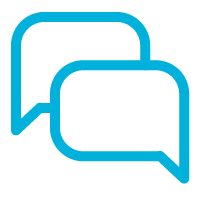 Icon of two speech bubbles  