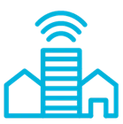 smart city.png Icon of a city with a wifi signal over