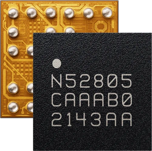 nRF52805 SoC front and back